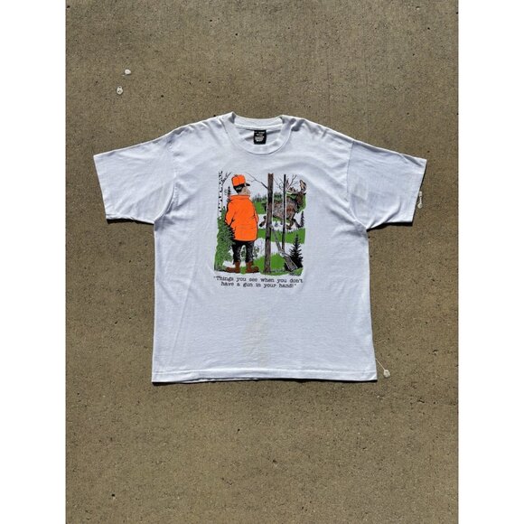 90’s Single Stitch  Hunting / Hunters Animal Graphic T Shirt - Picture 1 of 6